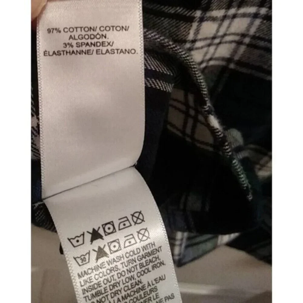 LUCKY BRAND Men's Flannel Shirt Overshirt Navy Blue Plaid Cotton Stretch NWT - Picture 11 of 12